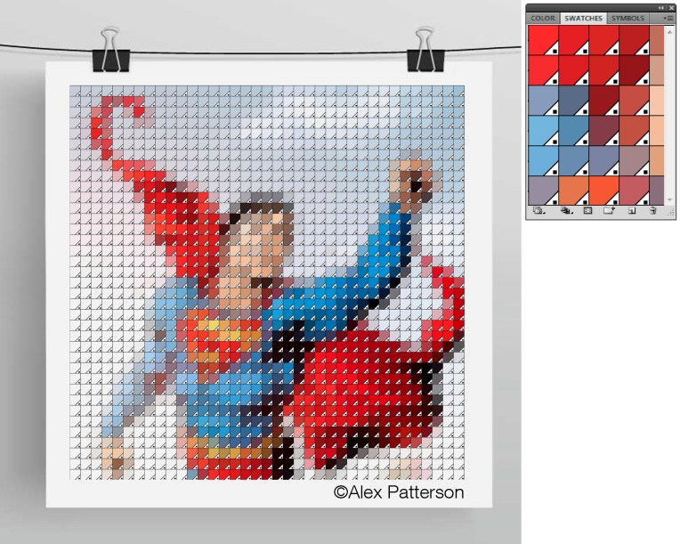 superman pantone swatch art