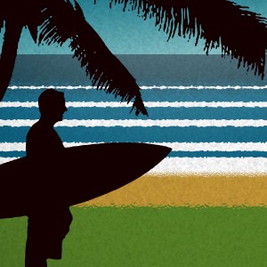 close up surfer art